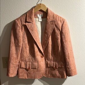 Vintage Worthington Textured Pink Blazer classic